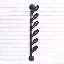 CYQ Portabottiglie Portabottiglie Industriale retrò da Appendere al Muro Ornamenti per Tubi Portabottiglie per Vino Obliquo Espositore per Vino Rosso