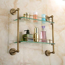 SWNN Bathroom Shelves Scaffale da Bagno in Rame Antico Doppio di Lusso Leggero