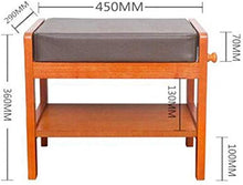 YANG Solido Modifica Legno Scarpe Banco del Pattino tormenta Imbottito poggiapiedi Guardaroba Bagno Pouf ottomano, Carico Massimo 200kg (Color : B, Size : 45x29x36cm)