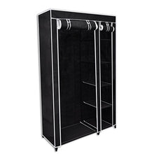 cangzhoushopping Armadio Guardaroba Pieghevole Nero 110 x 45 x 175 cm Arredamento Armadietti e portaoggetti Armadi