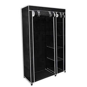 cangzhoushopping Armadio Guardaroba Pieghevole Nero 110 x 45 x 175 cm Arredamento Armadietti e portaoggetti Armadi