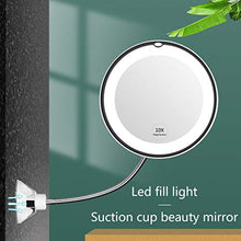 Fugift Specchio per il trucco con Luce Led Flessibile 10X Ingrandimento Cosmetico Vanity Specchi per Donne Ragazza Signora Scuola Home Office Trucco Specchio