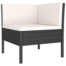 FAMIROSA Set Divani da Giardino 2 pz con Cuscini in Polyrattan Nero-0206