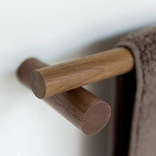 DBCSD 60CM Portasalviette da Bagno in Legno a 1 Livello da Parete Portasciugamani in Legno massello Portasciugamani Singolo Portasciugamani in Noce Nero Portasciugamani Appendiabiti Appendiabiti da b
