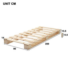 belupai Telaio letto in legno di alta qualità con supporto a lamelle, in legno naturale, 90 x 200 cm
