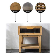 Comodino,Tavolino Laterale Supporto Notturno in Legno Massello Quadrato, Stoccaggio Multifunzione Comodino da Letto Comodino da Letto Comodino Cabinet Americano Stile Paese per La Casa