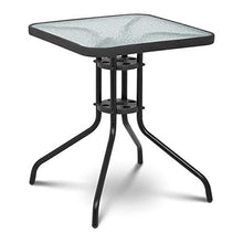 Uniprodo Tavolo da Giardino Rotondo Tavolino da Esterno Uni_Table_02 (60 x 60 cm, Nero, 70 cm, Vetro temperato)