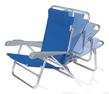 VERDELOOK Spiaggina reclinabile e pieghevole con braccioli e poggiatesta,blu,65x62x78cm