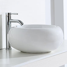 Eridanus Serie Luciano -01, Lavabo di Ceramica Bianco Lusso Lavandino Lavello Lavamano Lavabo da Appoggio Tondo Ovale Bacinella Lavandino Lavello per Bagno Casa Bidet Lavabo con Troppopieno