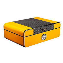 FxsD Cigar Box, Legno di Cedro Cigar Box, umidità costante, Mellow, Insetto-Resistente, inodore, Partitioned Cigar Box, con igrometro e umidificatore ## (Color : Yellow)