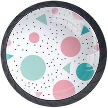 Triangolo geometrico tondo blu rosa Pomelli per Porta Set di 4 Pomelli per Mobili Manopole per Cassetti Cucina Armadio Vetro