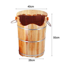 NUBAOgy Pediluvio Per Uso Domestico, Pediluvio, Pediluvio In Legno, Vaschetta Per Pedicure, Vasca Per Piedi In Legno Massello, Secchio Per Pedicure Massaggio, Con Innalzamento Del Coperchio, 50 * 40 *