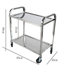 WHJ@ Carrello Multifunzione da Cucina in Acciaio Inossidabile, Carrello di Servizio in Acciaio Inox A Due Strati, Veicolo di Raccolta Mobile, Carrello degli Attrezzi da Cucina