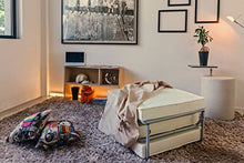 Ponti Divani - Sofia - Pouf Letto Singolo con Materasso in Poliuretano Espanso di Ottima qualità - Rete Robusta Italiana - Ecopelle