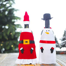 Amosfun Coperchio della Bottiglia di Babbo Natale Pupazzo di Neve Copertura di Bottiglia di Vino di Natale 3pcs con Decorazione della tavola di Cena della Festa del Festival del Cappello