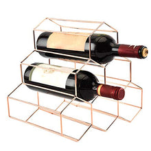 Vertex 6 Griglia per Bottiglie di Vino, Acciaio Inox Rame Placcato Autoportante Display Mensola, Esagonale Impilabile Armadietto Stand Cucina BAR Casa Craft Decorazioni - Oro Rosa