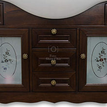 Shop Chic Arredo bagno arte povera, mobile bagno, legno in stile classico noce, lavabo in ceramica 105 cm