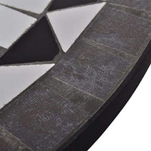 vidaXL Tavolino da Esterno con Mosaico Nero Bianco Rotondo Arredo Giardino
