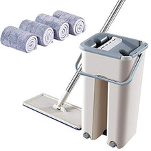 SSAYY Mop Mocio E Secchio Automatici Magici A Pressione Piatta Evitare Il Lavaggio delle Mani Mop in Legno per La Pulizia del Panno in Microfibra