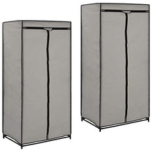 Festnight 2 pz Armadio Vestiti Tssuto Grigio,Armadio Appendiabiti,Appendiabiti da Terra 75x50x160 cm