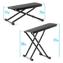 Tiger Gst35 Poggiapiedi per Chitarra, Poggiapiedi Pieghevole Regolabile in Altezza per Chitarra Classica, Acustica Elettrica, Nero