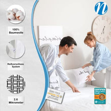 Allersoft, Coprimaterasso, 100% cotone, anti acari/ cimici della polvere, Bianco, 90 x 200 x 20 cm