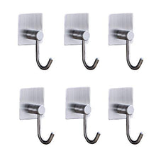 CHSG 6 pcs Ganci Adesivi, Ganci Portasciugamani In Acciaio Inox Gancio Appendiabiti Da Parete Autoadesivo Cucina, Forte Impermeabile Rimovibile Senza Tracce, Per Bagno Cucina Porta
