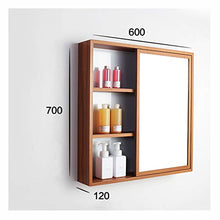 haozai Mobiletto Pensile da Bagno con Specchio Salvaspazio Mobile da Lavabo Stile Rustico Armadietto Arredo Specchio A Parete, 60x70x12.5cm 20