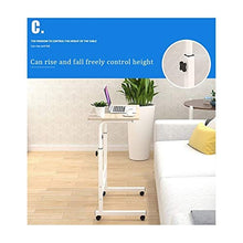 SXGKY Tavolo da Letto D'ospedale End Table,Portatile Tavolo Laptop con Ruote,Tavolino, Scrivania,Altezza Regolabile Scrivania Portatile FF (Color : 80 * 40 Maple Color)