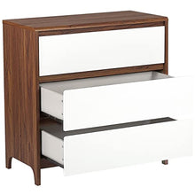 Beliani Cassettiera Bianca e Legno Scuro 81 x 80 cm 3 Cassetti Stile Retro Maiden