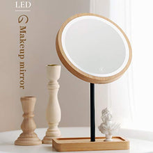 Makeup mirror Specchio per Il Trucco Specchio per Il Trucco in Legno con Luce Diurna a LED con Lampada Specchio da Trucco da Tavolo per Desktop Specchio da Trucco Portatile USB Ricaricabile