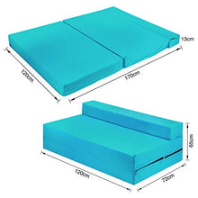 Zaffiro Turchese Letto Matrimoniale Z Pieghevole Divano Letto Letto Matrimoniale Futon Divano per Adulti e Bambini Materasso Pieghevole