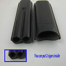 YYYUR Leather Cigar Set, Simple Black 2 Cigar Viaggi Sigaro Imposta, può Essere collocato Cigar Forbici, Sigaro Imposta per Varie Occasioni, 17 * 6.5 * 2.5cm