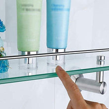 GDFEH Scaffale per Il Bagno in Acciaio Inox Scaffale a Parete a Muro Testamento in Vetro temperato Tavolo da Bagno Posaggio da Bagno in Vetro, 52 * 12 * 10 cm (Dimensione: 52 * 12 * 10 cm)