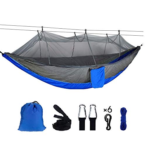Amaca Portatile Nuovo Stile Leggero Paracadute Da Viaggio Campeggio Appeso Zanzariera Letto Amaca Con Cinghie A Doppio Albero