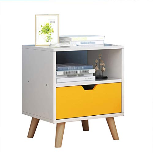 Comodini Decorazione Assemblea Durevole Addensare Studio delle Famiglie Locker Camera di pompaggio di Legno Solido Bagno Soggiorno Corridoio Multifunzione 40X30X50cm MUMUJIN (Color : Yellow)