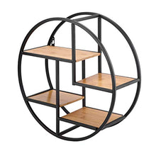 LYM &ripiano di stoccaggio Ripiano portaoggetti, ripiano Multiuso a Parete in Metallo Espositore for unità espositore - Rotondo Nero Scaffale di Finitura