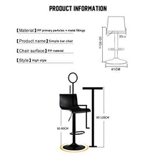 IG Moderno Casual Seggiolone Girevole Sgabello Sgabomare Seggiolone con Poggiapiedi; Base per Cucina Pub Sgabello | Design Moderno Artistico in Ferro | Carico Massimo 150 Kg | Altezza Regolabile 60-8