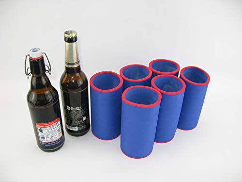 asiahouse24 Set di 6 refrigeratori per bevande da 0,5 l, in neoprene, adatti a tutte le bottiglie di birra da 0,5 l, in neoprene spesso 5-6 mm