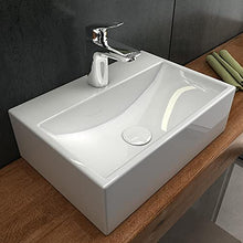 Alpenberger - Lavabo con rivestimento antibatterico in ceramica, 36 x 25 cm, da appendere o da appoggio, con rivestimento nano e design elegante