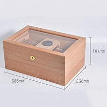 Umidificatore a scatola isolante 100 Cigar Humidor Dispositivo di Raffreddamento Cedar Cigar Idratante Governo Trasparente Tetto Apribile Cigar Box Cigar Governo di Immagazzinaggio Built-in Igrometro