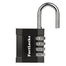 Set Lucchetti Fortlocks – Lucchetto Combinazione A 4 Cifre Per Palestra E Armadietto – Robusto, Ripristinabile, Imposta La Tua Combinazione – Impermeabile E Resistente Alle Intemperie 1 Neri