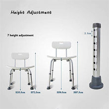 GNLIAN HUAHUA Sedili da Doccia Sgabelli Sgabello Bianco Comfort Schienale Bath Chair Anziani/disabili/Incinta Regolabile in Lega di Alluminio da Bagno Sgabello Antiscivolo Presidente Max.136kg
