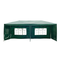 Outsunny Gazebo Multifunzionale Tendone da Esterno per Campeggio, Eventi, con Pannelli Rimovibili, in Acciaio, Verde Scuro, PE 3 x 6m