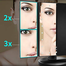 Faus Koco. Sensore tattile Pieghevole a Tre Lati a LED Lente d'Ingrandimento Batteria di Ricarica USB Doppio Specchio Triplo for Trucco/Specchio
