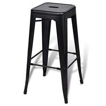 Autoshoppingcenter Set di 2 Sedie da Bar Seggiolone Sgabello da Bar Quadrato Nero