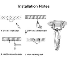 Gancio per Soffitto acciaio inossidabile 2 Pezzi Gancio per Sacco Boxe con la vite Carico Massimo 500 kg per Sospensioni Pesanti Amache Sacchi di Sabbia Yoga Aerea Sedia Sospesa Sacco Boxe