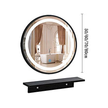 Wall mirror Specchio da Bagno Smart Specchio da Parete con luci a LED Specchio da Trucco Specchio da Bagno Specchio Rotondo Specchio Luminoso Oro Nero Bianco 50 * 50, 60 * 60, 70 * 70, 80 * 80 cm