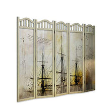EVEN Divisorio per stanza in legno con decorazione per pittura, motivo per barche a vela con decorazione superiore, divisore per pannello alto per ufficio a casa, ottimo per la privacy sicura