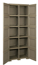 Tontarelli omnimodus armadio 5 moduli 6 ante lisce 4 traforate, wengè, 79x47x203 cm, plastica